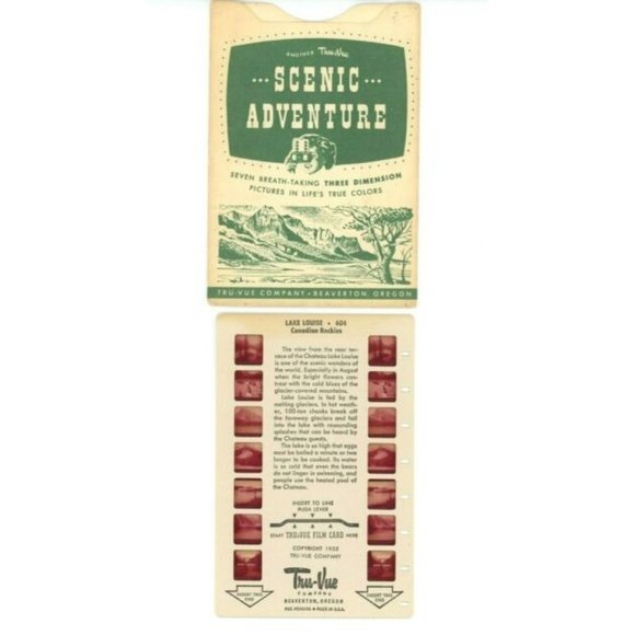 Vintage Tru Vue Tru-Vue Film Card Lake Luoise Canadian Rockies Canada 604 3D 3-D - Picture 1 of 2